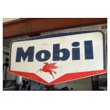 Large 2 Sided Enameled Mobil Petrol Sign