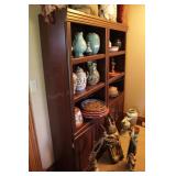 (2) 3 Shelf Wood Bookcases with Cabinet Bottom