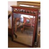 Wood Framed Wall Mirror Approx 26x36".