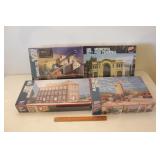 Group of 4 HO Scale Walthers Corner Stone building