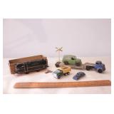 Boxlot of tin & cast toys