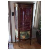 Antique Curved Glass Curio Cabinet