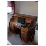 Oak Roll Top Secretary Desk