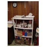 Plastic Shelving Unit & WestClox Wall Clock