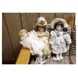 3 Porcelain Dolls