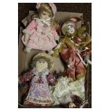 3 Porcelain Dolls & Rag Doll