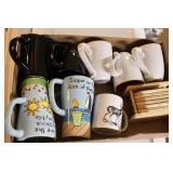 8 Coffee Mugs & Coaster Set