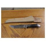 Stack leather handle Knife & Sheath