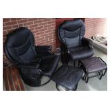 4pc Leather Swivel Recliner Glider Chair