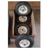 4pc Pneumatic Tires & Rims - All White