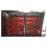 Two Black & Red Plastic Hardware Sorters