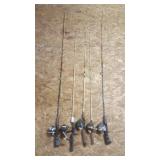5 Fishing Poles w/ Reels