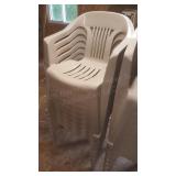 Stack of 10 Poly Lawn chairs