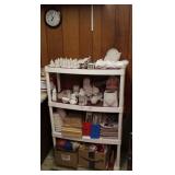 Plastic Shelving Unit & WestClox Wall Clock