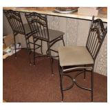 3 metal barstools w/ upholstered seats
