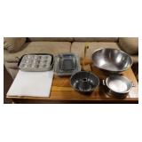 Stainless bowl, bundt pan, baking pans, etc.