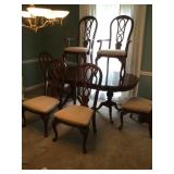 Dining room table and six chairs Dining room table and six chairs