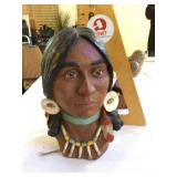 Pottery Indian bust