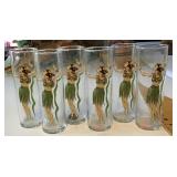 Set of 6 Hula girl glasses