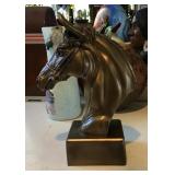 Horse head bust sculpture