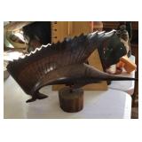 Carved wooden swordfish
