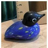 Glass bird paperweight