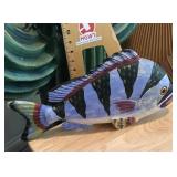 Decorative carved wood fish