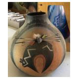Painted Southwest gourd vessel