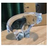 Polar bear glass paperweight