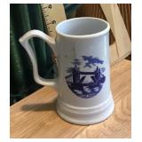 Weatherby blue and white mug