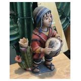 Pottery figure--boy playing drum