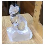 Glass cat figure