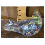 Art glass bird paperweight