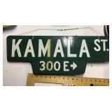 Early heavy Kamala Street sign