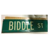 Biddle St. street sign