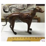 Metal greyhound dog figure