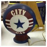 Plastic lighted gas globe