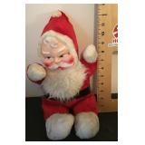 Vintage plush Santa with plastic face