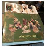 11-piece handpainted ceramic nativity set