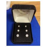 Cubic zirconia gold-over-sterling earrings