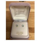 14k gold stud aquamarine earrings