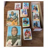 Box of 1968 football cards