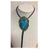 Massive sterling and turquoise bolo