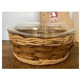 Pyrex baker in a basket