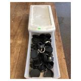 Sterilite tote of microscope eye guards & covers