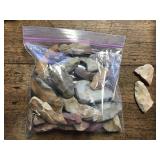 Bag of chipped artifact pieces