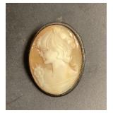 Cameo brooch/pendant with German silver bezel