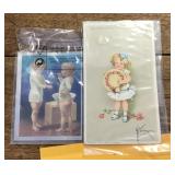 Antique postcard and advertising card