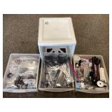 Microscope accessories lot in Sterilite container