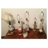 3 table lamps and 3 figural lamps 3 table lamps and 3 figural lamps